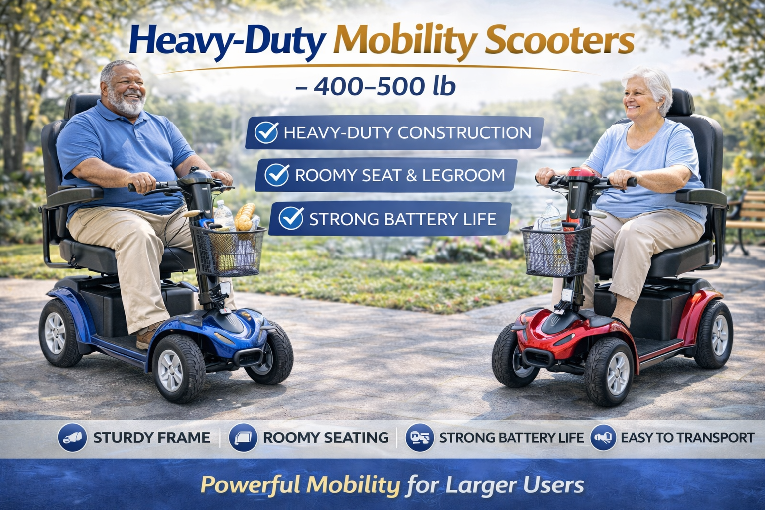 Heavy-Duty Mobility Scooters – 400–500 lb