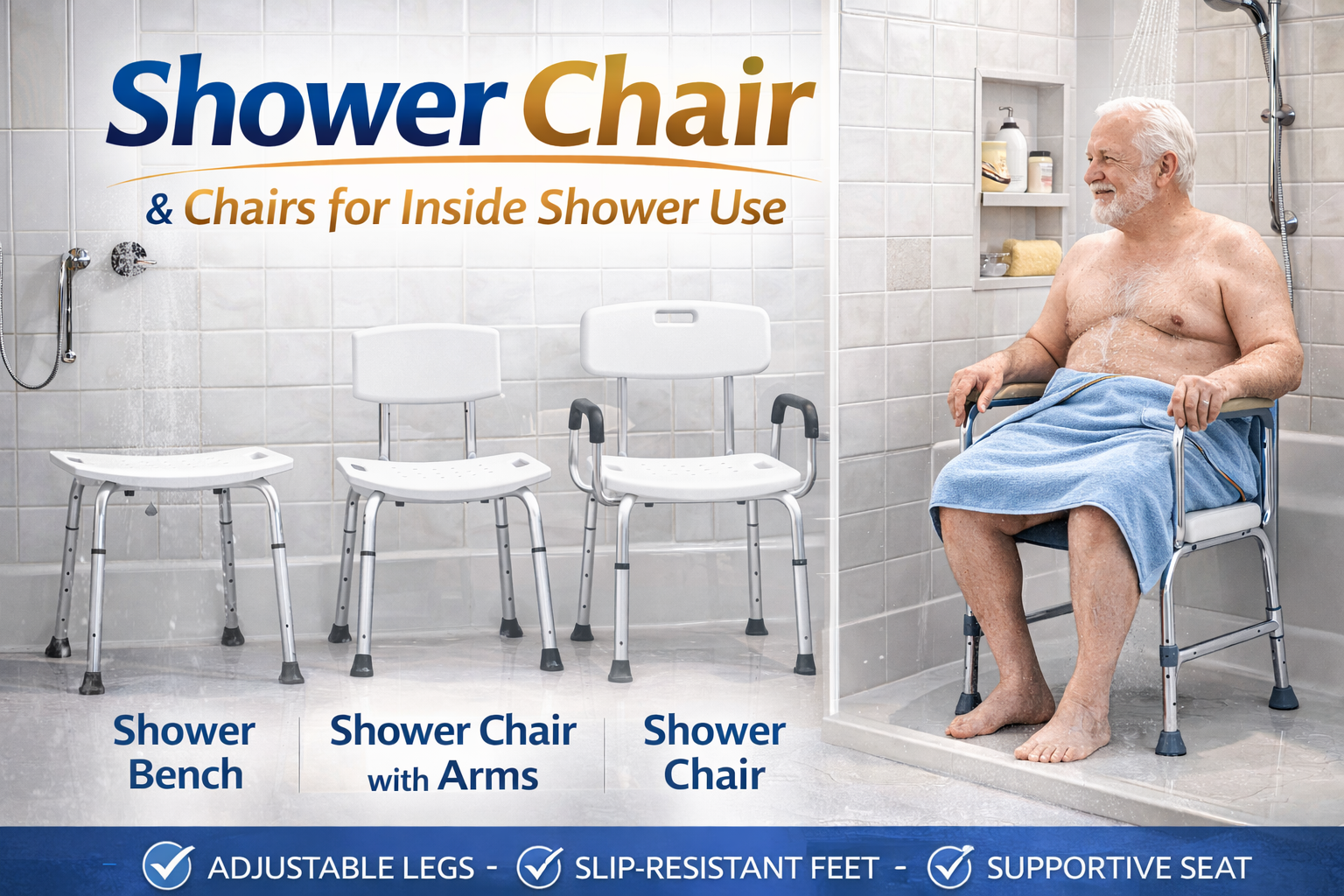 Shower Chair & Chair for Inside Shower Use