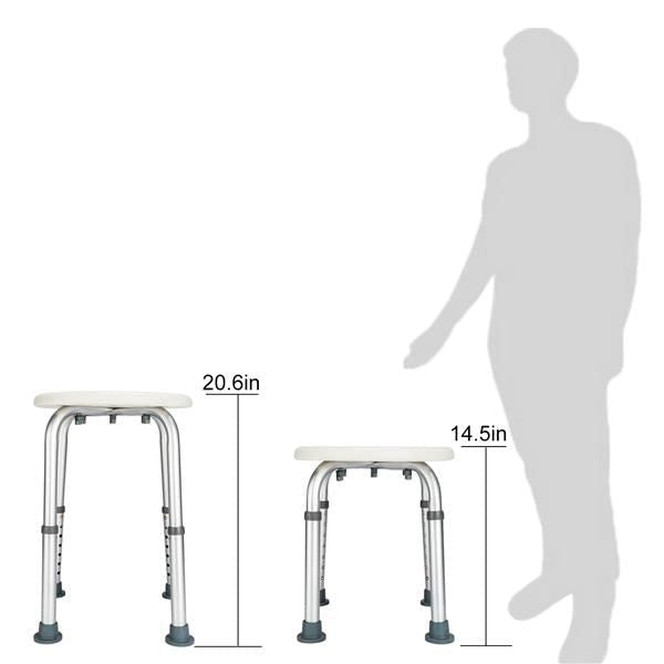 Adjustable Shower Chair Bench Aluminum Bath Seat - Carolina Mobility Shop