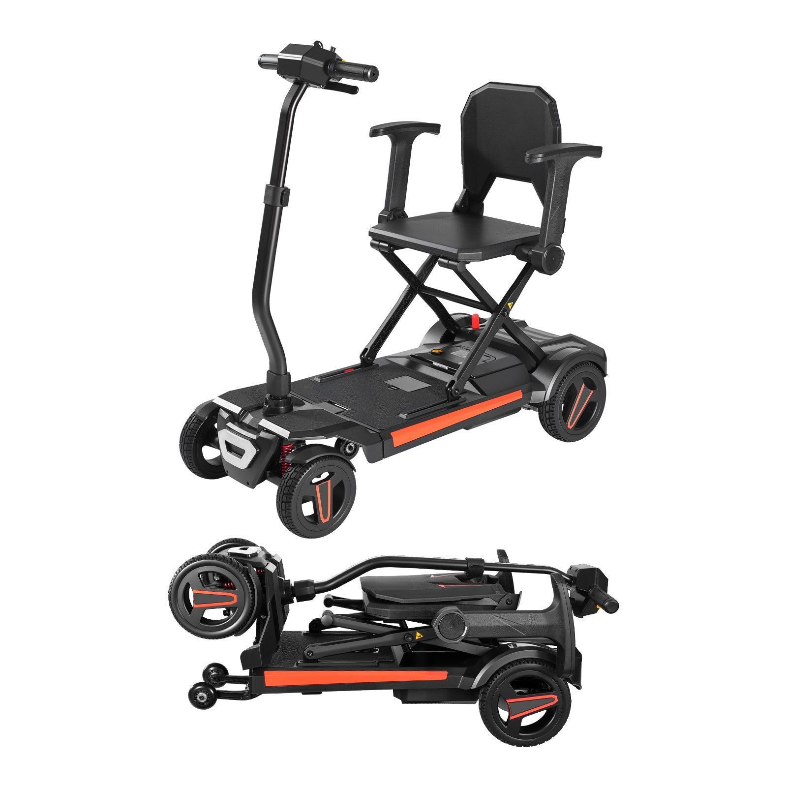 4-Wheel Electric Mobility Scooter for Adults & Seniors, Integrated Foldable Mobility Scooter with 9.3 Miles Long Range, All Terrain Travel Wheelchair with 9° Climbing Capacity & 265LBS Loading by C-Mobility