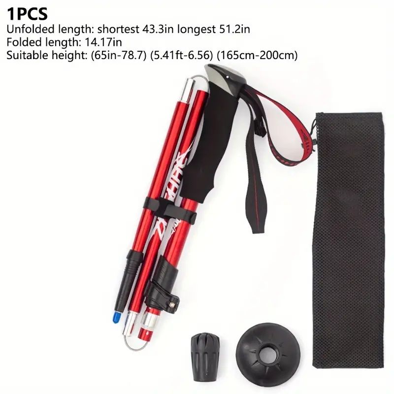 Lightweight 7075 Aluminum Folding Trekking Cane - Durable Outdoor Companion for Hiking and Walking by C-Mobility