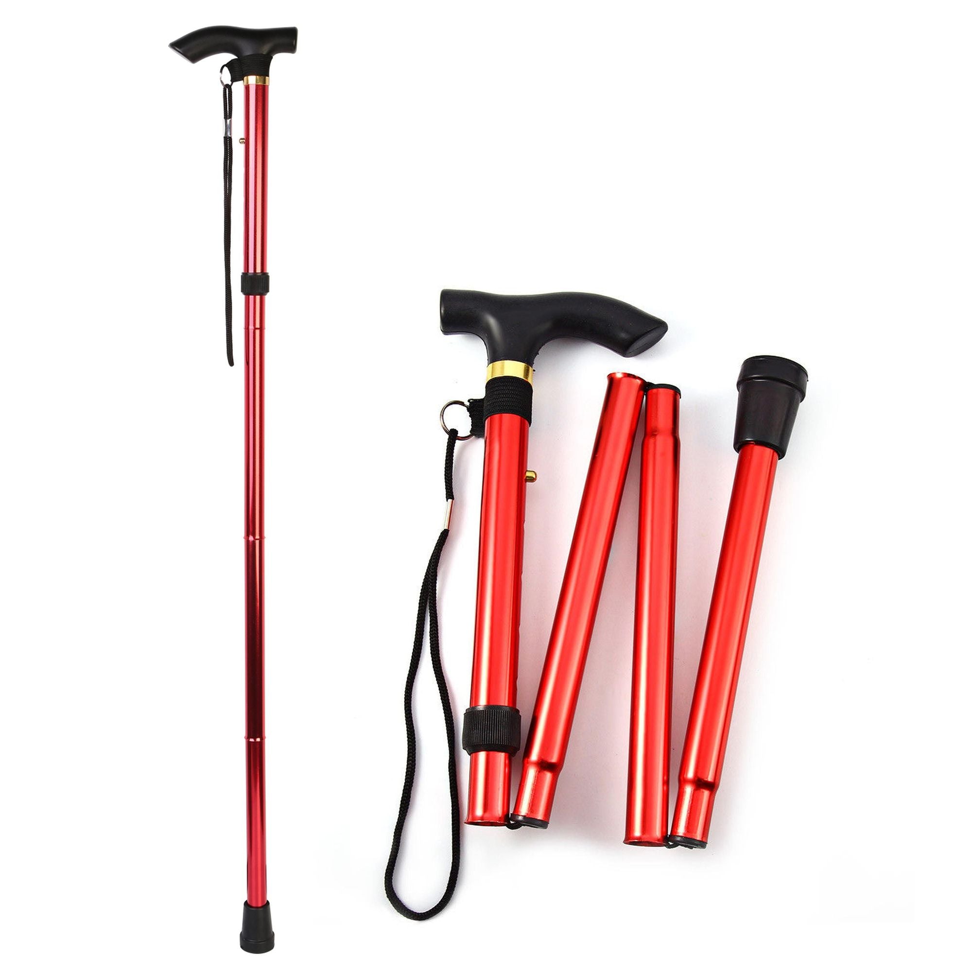 Ultimate Aluminum Alloy Adjustable Walking Cane for Travel & Hiking - Anti-Slip Folding Stick by C-Mobility