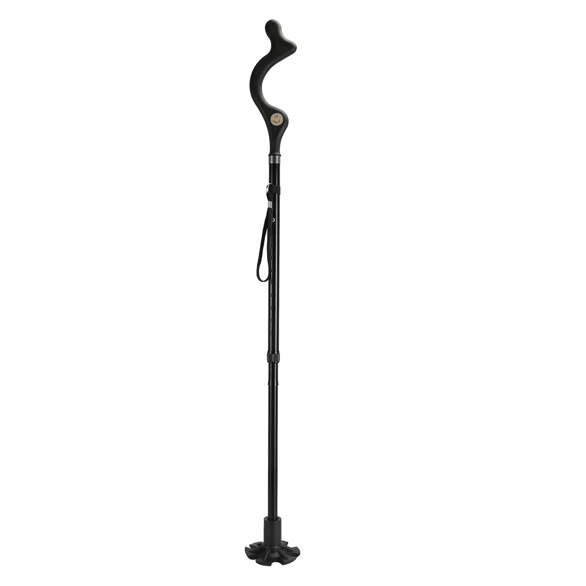 Heavy Duty Collapsible Walking Cane for Seniors - 10 Adjustable Heights Perfect for Stability on Hikes by C-Mobility