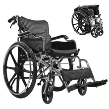 Folding Transport Wheelchair 18in Seat Locking Brakes - Carolina Mobility Shop
