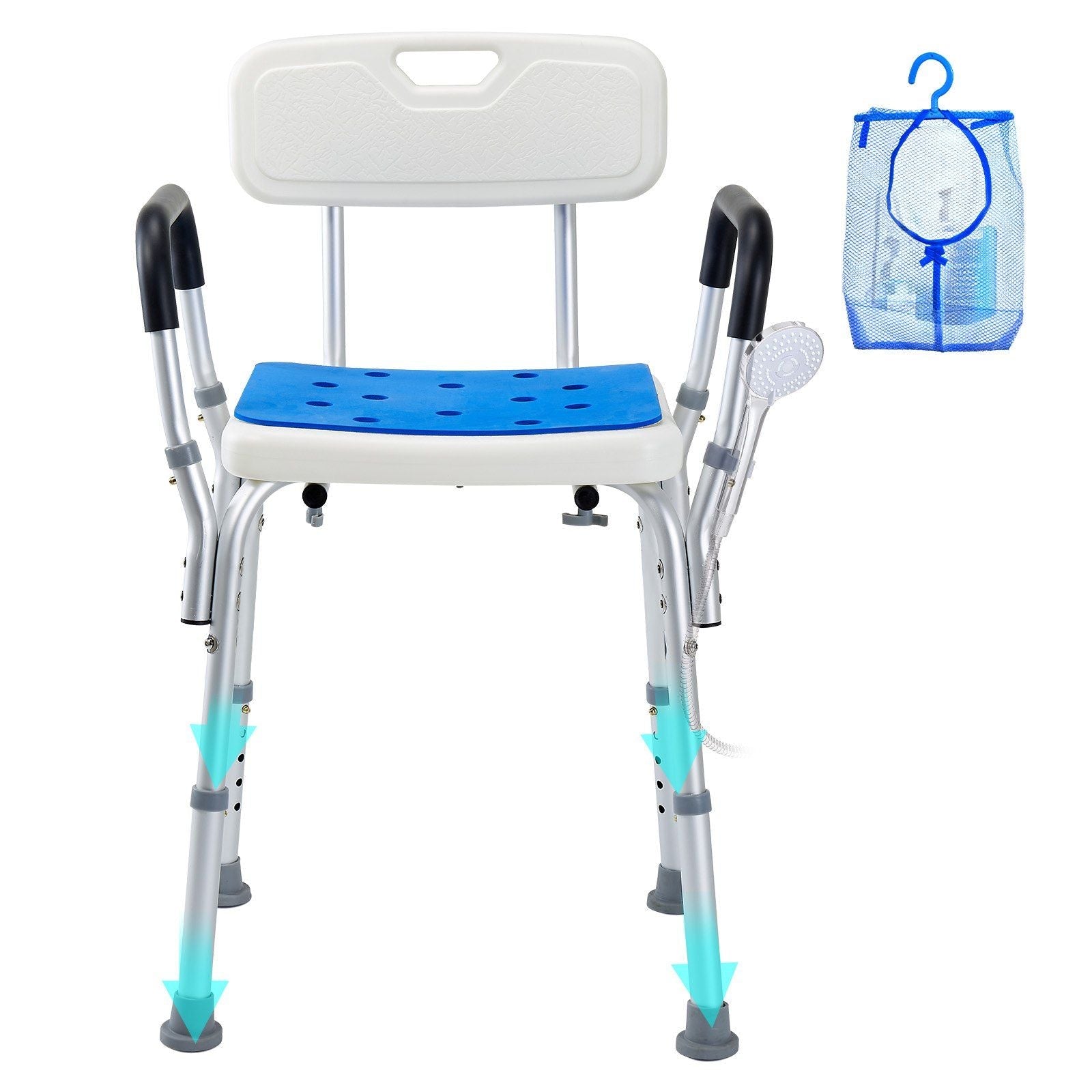Heavy Duty Shower Chair With Back 400lb Adjustable - Carolina Mobility Shop