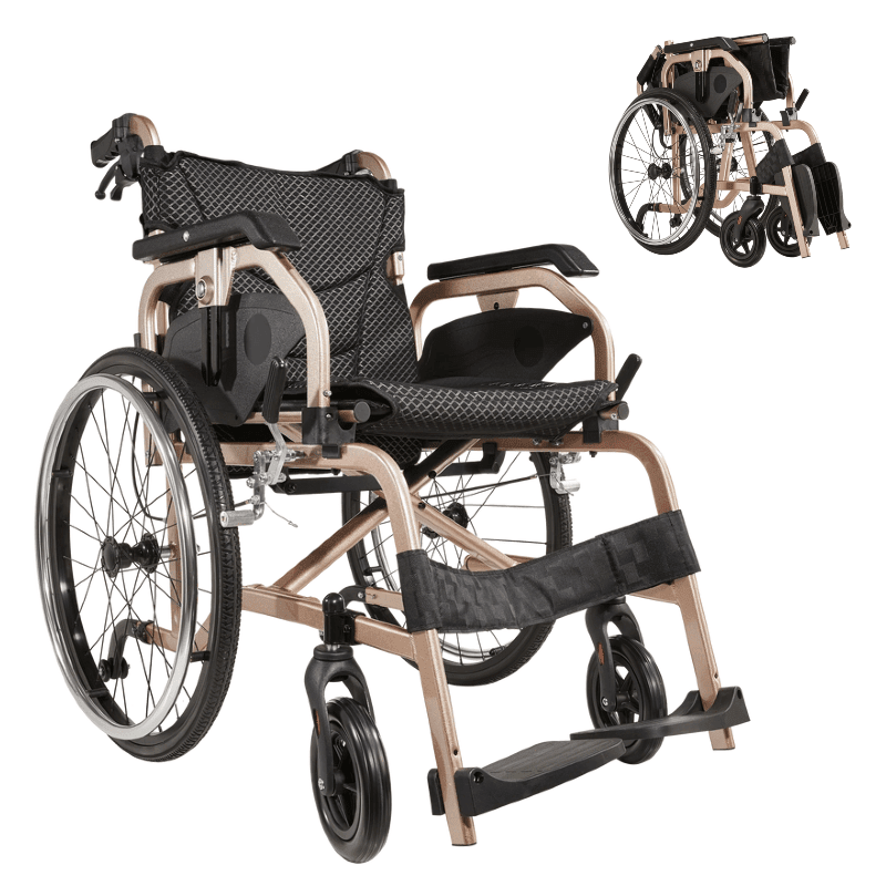 Lightweight Folding Wheelchair 18in Seat Dual Brakes - Carolina Mobility Shop